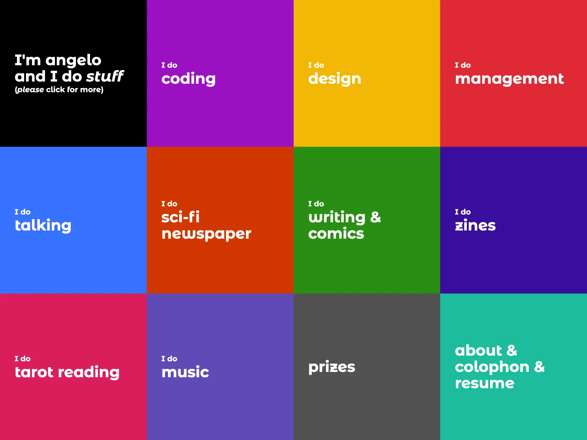 Screenshot of my old portfolio with a Mosaic-like view