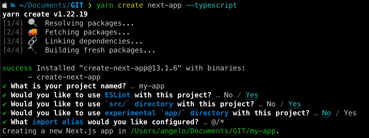 Printscreen of the result of the above command in the terminal